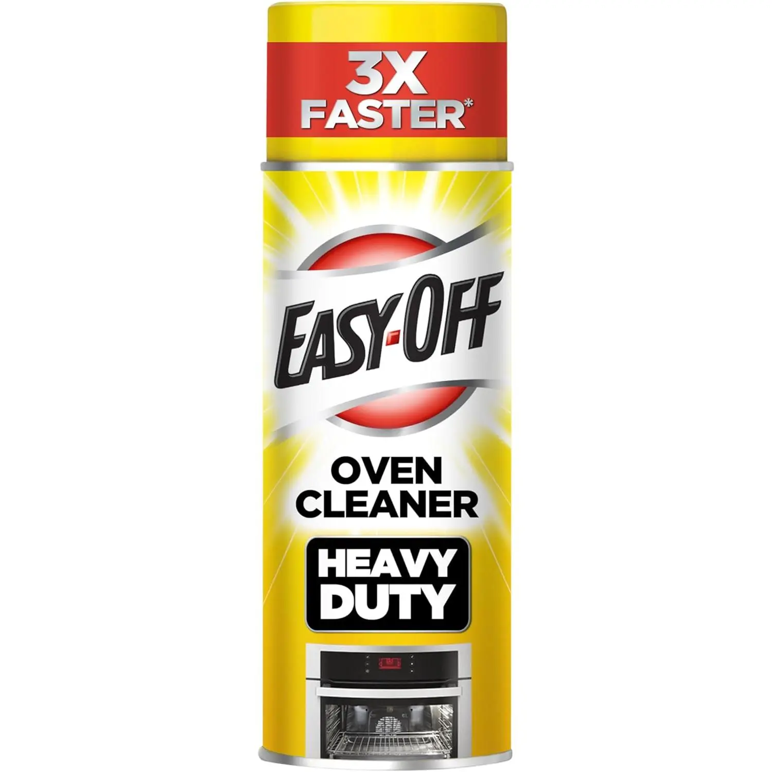 Easy-Off Heavy Duty Oven & Grill Cleaner Foam Spray, 14.5oz Single Can, Anti-Bacterial Kitchen Cleaning Supplies, Tackles Tough Stains, Shine Enhancing, Hexyl Cinnamal Scented Low Odor, Grease & Burned-On Food Remover, Powerful Cleaning Solution, Regular