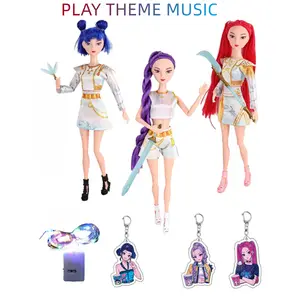 Anime Witch Girl Group Cartoon Figure Display, Play Theme Music, Singing Dolls, Theme Character Figurine Collection, Unique Holiday Gifts, Idol Group Doll Merch Gift, Anime Action Figure, Mother's Day Gifts For Girls