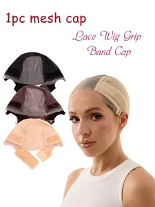 Women’s Lace Wig Grip Cap – Adjustable Non-Slip Silicone Band for Secure Wig Hold, Clear 4×5 Lace Attachment for Stable and Comfortable Wear