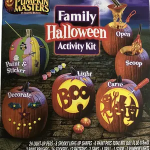 Decorate and Design Family Pumpkin Craft Carving Kit with paint and Shapes