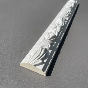 8pcs PU Line Faux Gypsum Polyurethane Foam Decorative Lines, Wall Edge Trim Strips, Carving Shape Background Wall Molding, Wall Panel Molding