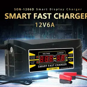 12V 6A Auto Fast Smart Lead-acid GEL Battery Charger For Car Motorcycle ATV LCD