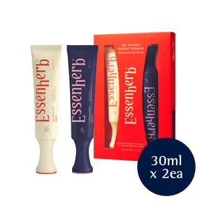 Essenherb Day to Night Routine Program (60ml) - 24H Korean 2 Pack Vegan Cream Set with Bounce It Day Cream & Float It Night Cream for Hydrated Balanced Skin with ChewyBeanFerment