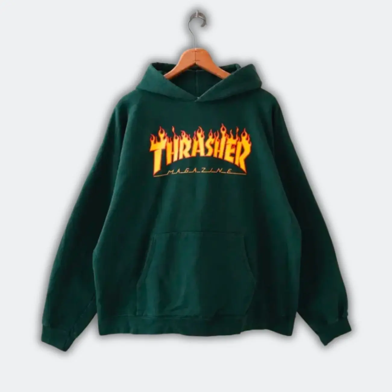 Vintage Thrasher Flame T-Shirt, Red Graphic Tee, Skate Streetwear Sweater & Hoodie, Unisex Pullover for Men Women 4
