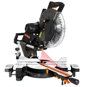 DOVAMAN 12 Inch Dual-Bevel Miter Saw 15-Amp 3800RPM, Ambidextrous Operation, 4.2x13in Cutting Capacity, Laser Guide, 0-45° Bevel & Miter Cut