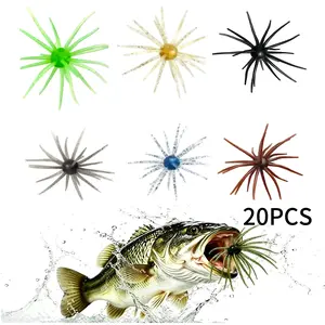20pcs Creature Bait Dice Baits for Bass Fishing, Fuzzy Dice Fishing Lures with Rubber Legs, Soft Plastic Lure for Freshwater Soft Plastic Baits for Bass Fishing