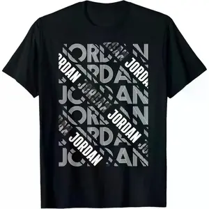 Winter outfits Black T - shirt with Distinctive "JORDAN" Graphic Design