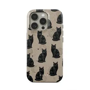 Bur Ga Vintage Salem Black Cat Phone Case, Y2k Tough Magsafe Phone Protective, Iphone 17 16 15 14 Promax Cover, Gift For Her