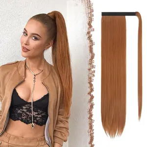 Straight Ponytail Extension 26 Inch Long Synthetic Hair Clip In Wrap Around Ponytail for Women Daily Wear Volume & Length Enhancer