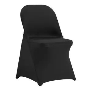【fathersdaygift】VEVOR Stretch Spandex Folding Chair CoversUniversal Fitted Removable Covers with Washable MaterialProtective Slipcovers for WeddingBanquetDining (100PCS Black)