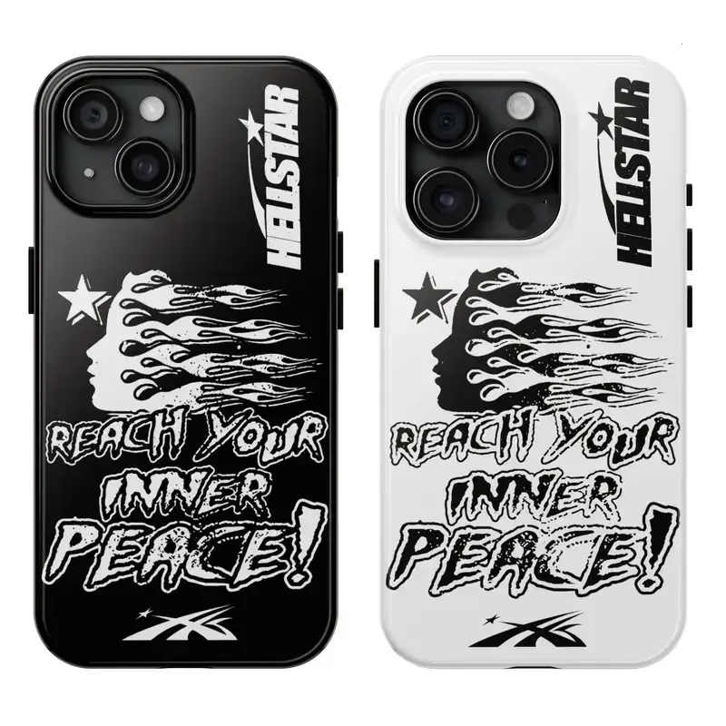 Hellstar Matching Phone Case for Couple Users - Cool Design, Various Models for iPhone 16,15,14,13,12,11,X,8 - Inner Peace Themed Matching Pair Smartphone Casing