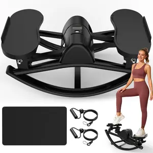 CZBZ Lateral Exercise Rocking Stepper Machine with Resistance Bands Anti-Slip Mat LCD Monitor, 330LBS Capacity Low-Impact Quiet Dual-Action Stair Stepper for Full Body Training, Ideal for Home Office Workout for Fitness Enthusiasts Beginners Seniors