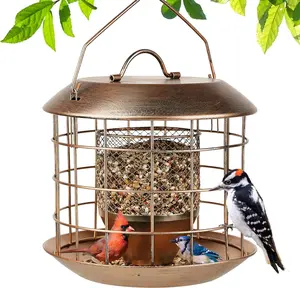 SAMHEOUTDOOR 3lb. Squirrel Proof Metal Cage Bird Feeder