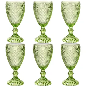 Chaos Coordinator Green Wine Glasses set of 6, vintage Green glassware, colored drinking glasses for a baby shower, wedding,birthday Drinkware