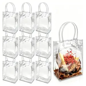 Gift Bag with Handle, 10/20/30pcs Reusable Clear PVC Gift Bag, Durable Party Favor Bags Tote for Wedding & Birthday Party Supplies, Wedding Party Packaging
