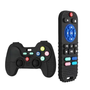 2 Pack Silicone Remote Control Teether Toys for Babies 0-12 Months - Safe Food Grade Material & Bright Colors for Teething Relief & Color Recognition - Perfect Gift for Newborns & Toddlers