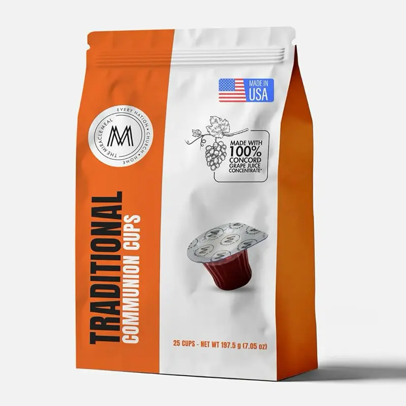 Travel Pack - The Miracle Meal Pre-Filled Traditional Communion Cup - Bag of 25 with Wafer and 100% Concord Grape Juice