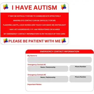 Awareness Wallet Cards with  Contact Information, 5 Pack