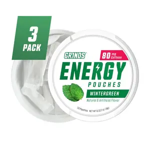 Grinds Energy Pouches - Wintergreen (Pack of 3)