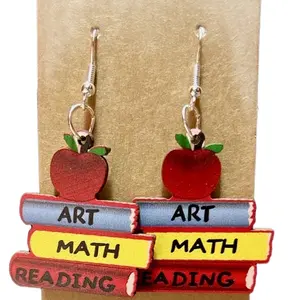 Teacher school book earrings