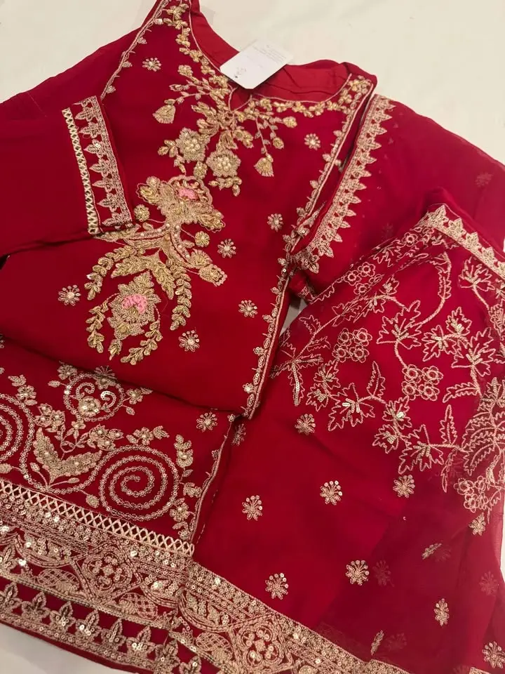 New 3pcs chiffon gharara Formal wear set S38 L44 L46