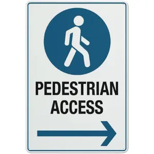 No Pedestrian Access Sign Safety Signs 12X8 Inches Metal Aluminum Signs, Weather Resistant, Weatherproof, Indoor Or Outdoor