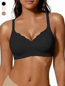 Women's Seamless Smooth Push-Up Bra, Comfortable No-Trace Wire-Free, Silk Soft Full Coverage Underwear, All Seasons Wear, Elegant Backless Design