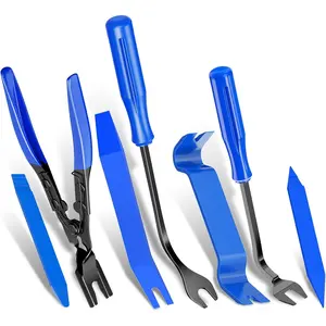 7 count Auto Trim  Kit with Plastic  Tool and Fastener Clip Pilers Remover Tools for   Upholstery Door Panel Detachment, Dashboard, Automotive Fasteners Remover