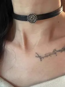Women's Punk Style PU Leather Choker, Fashionable Gothic Style Collar Necklace for Party, Daily Decor, Trendy All-match & Exquisite Jewelry for Birthday Gift, Gothic Witch Jewelry, Gothic Mystery Jewelry