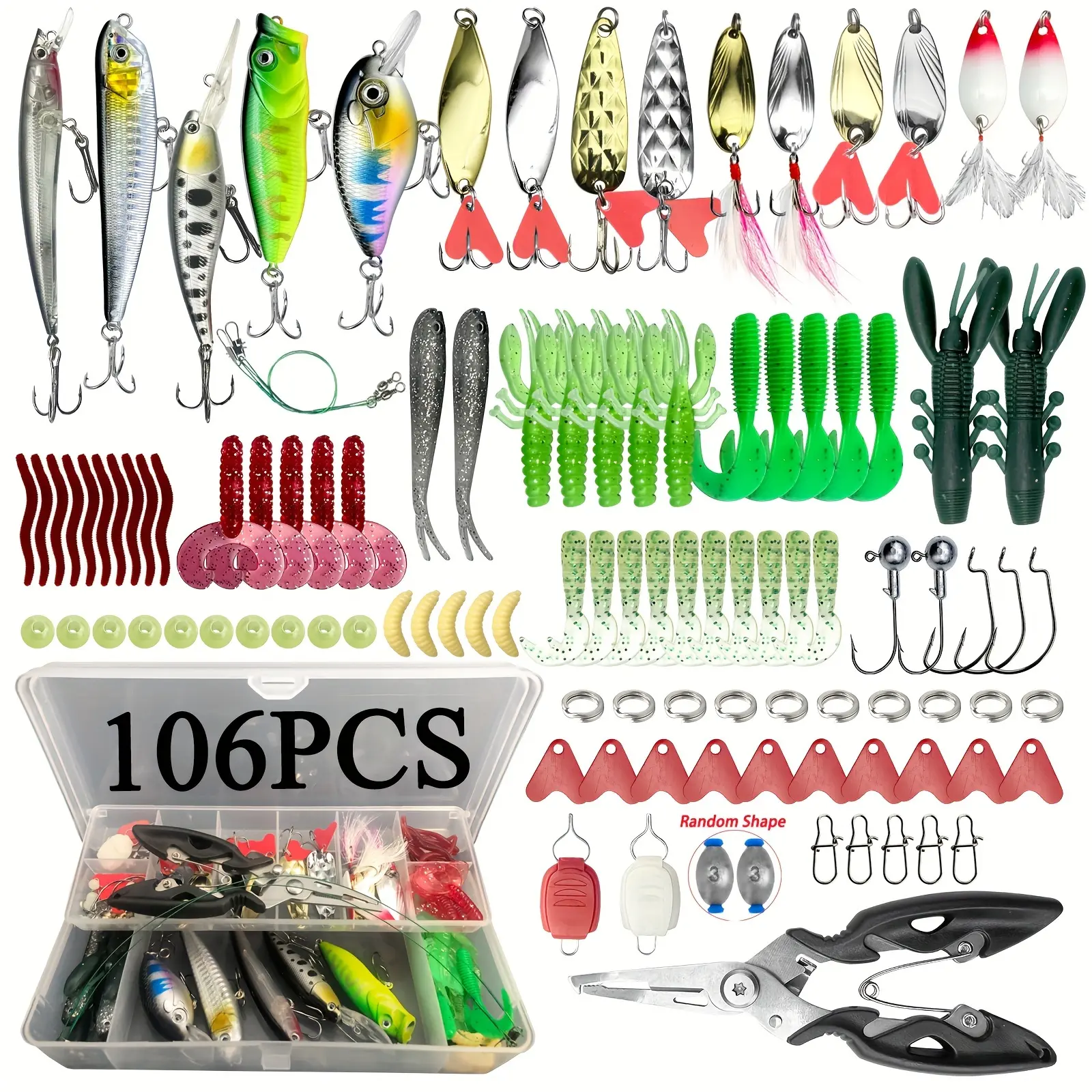 106pcs Fishing Lures