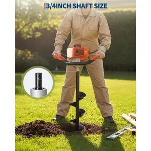43cc 2-Stroke Gas Powered Earth Auger, 8 Inch Drill Bit Handheld Post Hole Digger EPA Certified Drilling Tool for Garden Farm Planting