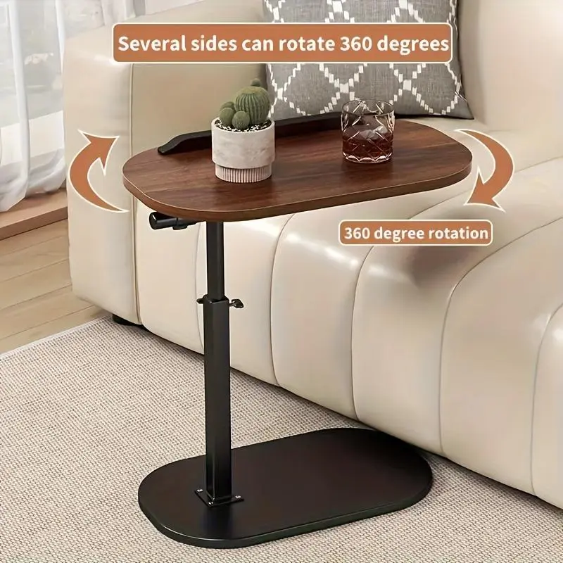 1 Piece Adjustable Multi-Functional Side Table with 360 Degree Rotation Coffee RV Desk Perfect for RVs Bedrooms and Living Rooms