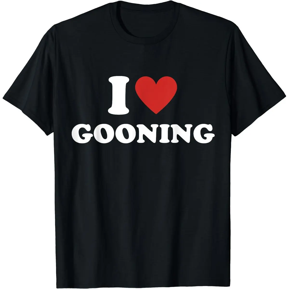 Men's Unisex Classic Round Neck "I Heart Gooning" Graphic Tee - 100% Cotton Breathable Fabric, Relaxed Fit Short Sleeve Casual Soft Everyday Top