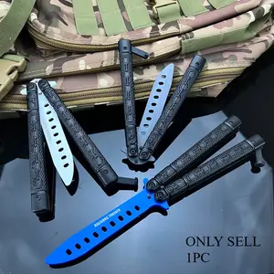Best-selling portable folding knife trainer with 440C blade and aluminum handle—a pocket-sized practice tool ideal for outdoor activities and hand-eye coordination training, featuring a blade-less design Folding Tool Knives