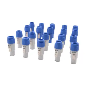 20PCS 3 Pin Male Powercon Connector NAC3FCB Speakon Plug 20A 250V AC Power Plug Connector Blue and Grey White