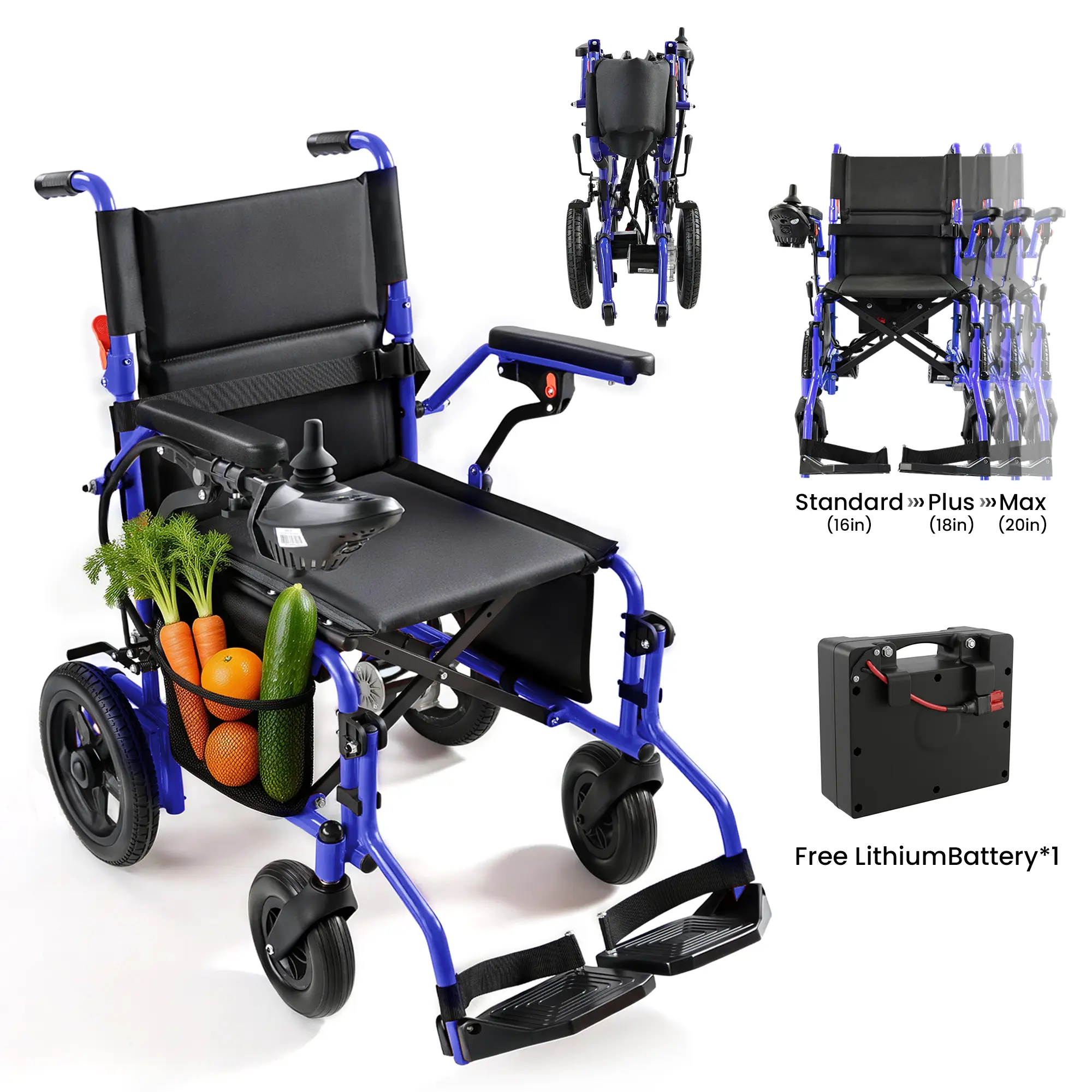 【Zygenair】 Electric Wheelchair for Adults, Foldable Power Chair with 360W Dual Motors, 15 Miles Range, 4 MPH Max Speed, Support 300 LBS