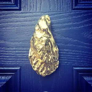 Oyster Door Knocker by Michael Healy - Solid Brass, Handcrafted, Easy Install