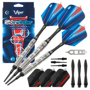 Viper Sidewinder Darts 80% Tungsten Soft Tip Darts Ringed Barrel 18 Grams Aluminum Shafts Tufflex Ii Tips