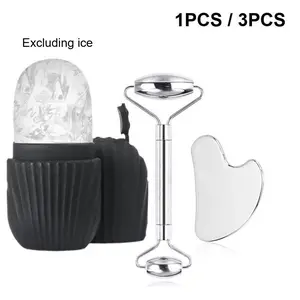 Stainless Steel Gua Sha Board, Cold Skin Care Roller, Ice Roller Face for Face & Body, Facial Massager Tool for Women, Skincare Tools, Beauty Tool