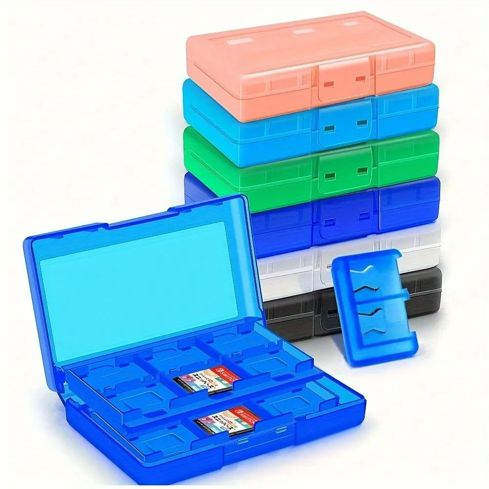 TOOUEE Translucent Color-Switch Game Card Case Holder , 24-in-1 Game Card Storage Box Organizer with 23 Cartridge Slots and 2 Detachable TF Card Slots for Switch Games Handy Cartridge Holders Compatible With Switch, Switch Lite, Switch OLED Card Hobby Box