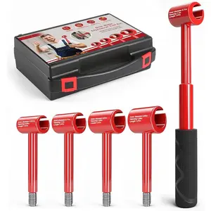 4 in 1 Door Hinge Adjustment Tool Multi-Size Hinge Gap Adjusting Wrench Kit Heavy Duty Door Hinge Repair Tool for Residential and Commercial Use (5 piece set, Medium)(Free gift of 1 set of screwdrivers)
