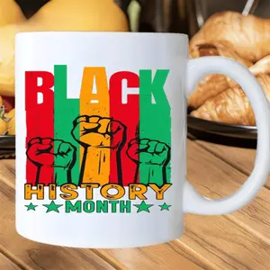 1pc Juneteenth 1865 African American Freedom Mug - White Ceramic Coffee Cup Suitable for Daily Use, Microwave & Dishwasher Safe, for Breakfast, Tea, Cocoa - Commemorative Gift for Juneteenth Celebrations & Historical