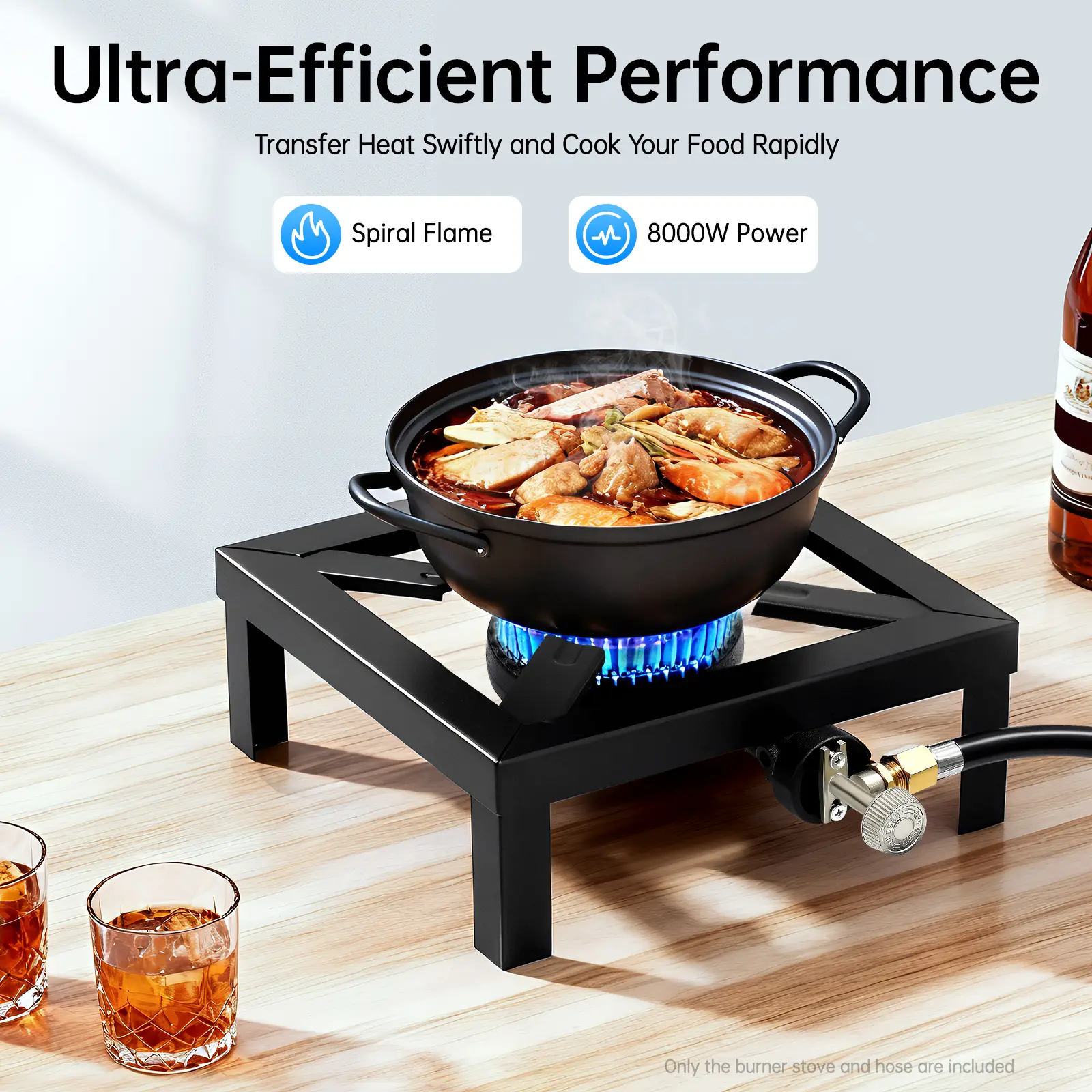 Trending Portable Dual Burner Camp Stove - Adjustable Flame & Rust-Resistant Iron-Copper Design  - 1300℃ High Temp for Outdoor BBQ & Camping Cooking, Outdoor Cooking Supplies,summervibes