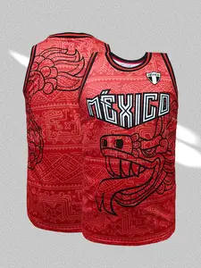 Men's Embroidered Basketball Jersey, Lightweight Jersey, Active Crew Neck Sleeveless Sports Wear For Training and Competition,Casual Wear, Sports Top