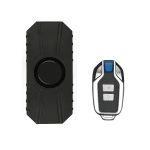 Wireless Bicycle Vibration Alarm USB Charge Waterproof Motorcycle Electric Bike Alarm Remote Control Anti Lost Security Sensor 7-Level Sensitivity 113dB Loudness IP55 Waterproof 66 Feet Range - 500mAh Battery 3-4 Months Standby Time  - Lights, Stick