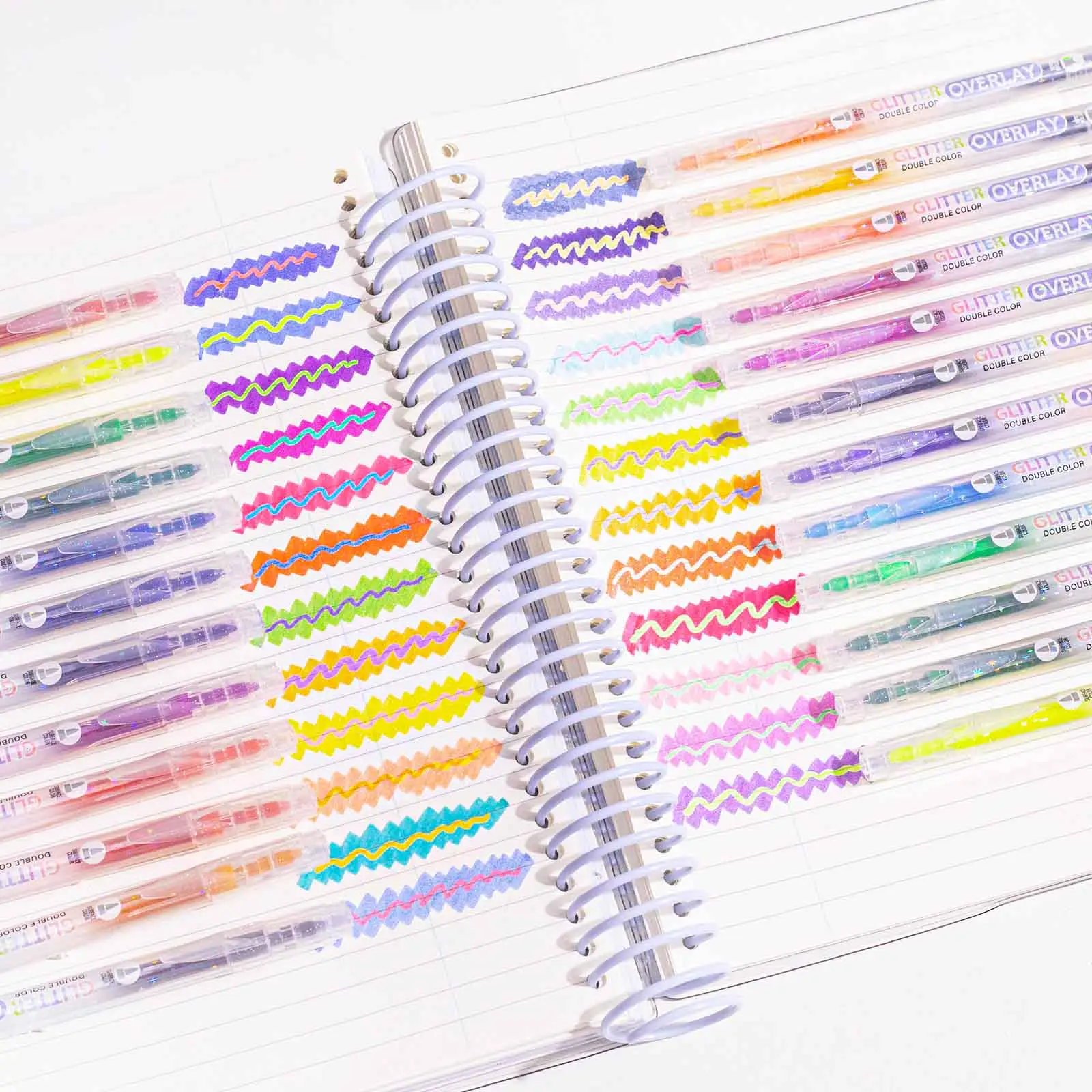 12/24 Color Double-Headed Glitter Highlighter,Color-Stacking Pen Set, Suitable for Bible Marking, Diaries and Office Supplies - Perfe dealsforyoudays