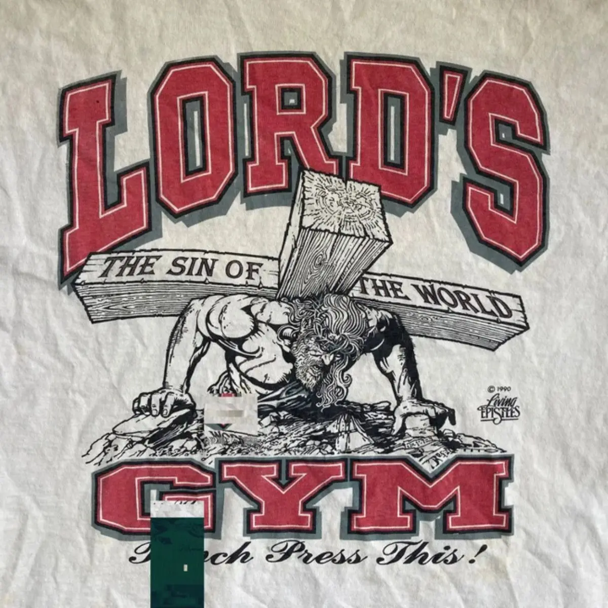Vintage 1990s LORDS GYM His Pain Your Gain White Cotton T-SHIRT
