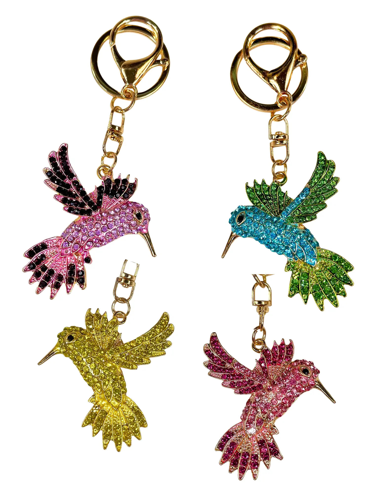 Charm: Rhinestone Hummingbirds