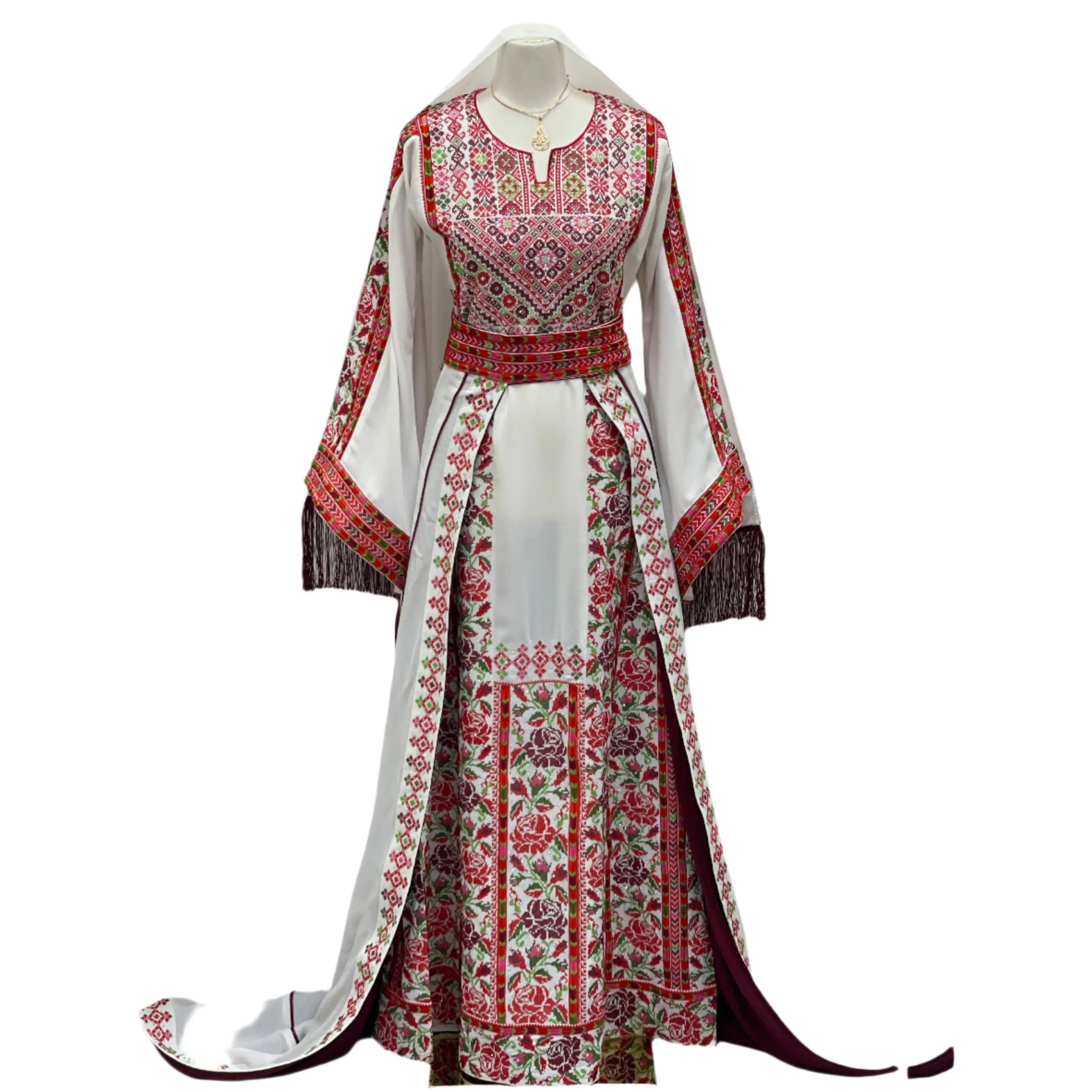 Embroidered Floral Bridal Thoub - Elegance for Your Special Day