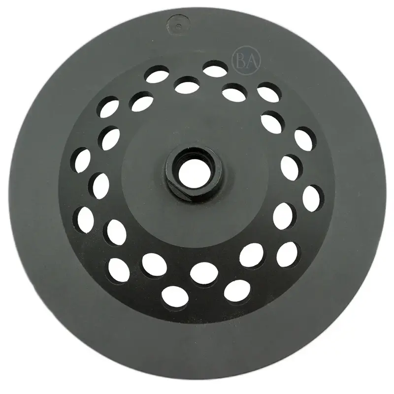 Professional 7-in Threaded Arbor Double Row Diamond Grinding Cup Wheel, Fast-Efficient Diamond Grinding Disc for Concrete (Angle Grinder Accessory)